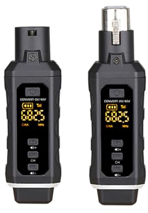Micrófono Inalámbrico Transmisión de Señal Estable Compatibilidad Versátil para Computadoras de bajo de Guitarra Negro (1 Receptor y 1 transmisor)