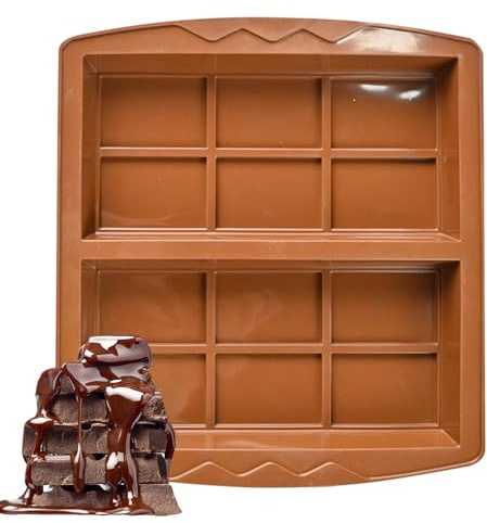 Moule pour tablettes de chocolat - 2 cavités carrées profondes résistant à la chaleur - Grand antiadhésif alimentaire chocolat - Pour pâtisserie, protéines, énergie bricolage