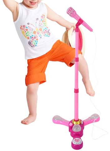 Microfono e Reggimicrofono per Bambini Giocattolo Senza Fili con | Set di Microfono Giocattoli per Cantare per Bambine Casa Scuola Viaggio Compleanno Natale Festa dei Bambini