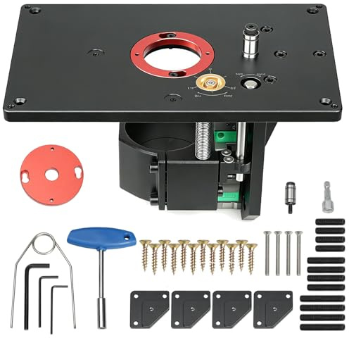 Invertierter Oberfräsentisch aus Aluminiumlegierung, Oberfräsenhebetisch Router Tisch Lift Kit, Trimmen Maschine Invertiert Hubtisch Frästisch für Holzbearbeitung, Kunststoffverarbeitung, Modellbau