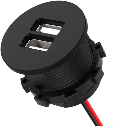 Cargador de coche dual USB 5V 3 1A para coches, autobuses, caravanas, barcos, motocicletas, soporta amplio voltaje de entrada y seguridad del dispositivo