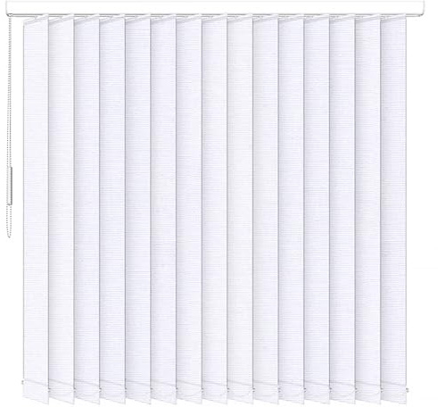 Store Californien tamisant L 200 x H 240 cm – Lames Verticales 127 mm – Chaînette – Fixation Plafond – (Blanc)