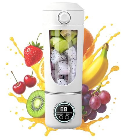 Livoravoli Portable Blender Smoothie Maker, 700ml Electric Mini Fresh Juice Maker, Powerful Mini Blender with USB for Fruits, Shakes, Smoothie, Perfect for Home, Office, School, Outdoors (White)