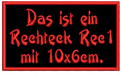 Rechteckiger Aufnäher Rec1 für deinen Wunschtext - viele Farben und Größen (10x6cm) - personalisiert