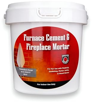 Meeco's Red Devil 1355 Gray Furnace Cement & Fireplace Mortar - High-Temperature Silicate Cement for FireBrick, Gasketing, Mortar Joints & Wood Stoves (64 fl oz) - Ready to Use - Made in The USA