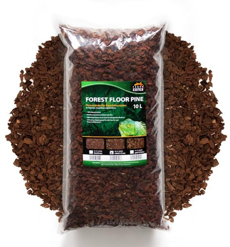 Terra Exotica Forest Floor Pine 10/20 Liter in fein, mittel, grob - Pinienrinde als Einstreu für Terrarien - Terrarienbodengrund für Reptilien, Amphibien und Insekten (10 Liter, mittel)