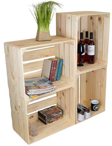 4er Set Massive Obstkiste Apfelkiste Weinkiste aus dem Alten Land +++ 49 x 42 x 31 cm (NEU)