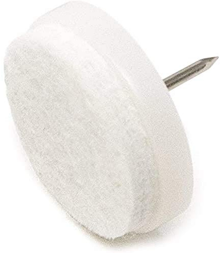 Adsamm® / 32 x Filzgleiter mit Nagel/Weiß/Ø 28 mm/rund/Möbelgleiter mit Stift in Premium-Qualität