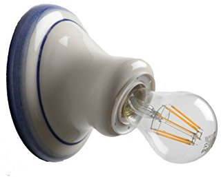 VANNI LAMPADARI - Applique da Parete Interno Petunia - Lampada da Parete in Ceramica Decorata a Mano - Applique Camera da Letto - Bagno - Cucina – Soggiorno, Blu