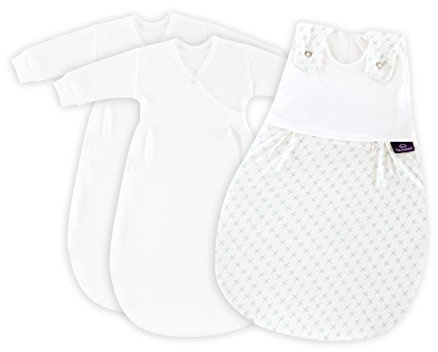 Träumeland S0101752 Babyschlafsack LIEBMICH 3 teilig Set Kreuzchen mint, Größe 50/56, mehrfarbig