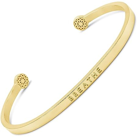 SIMPLE PLEDGE | Breathe Armreif | Armband Damen mit Gravur in Silber, Gold, Roségold | Perfekt als Schmuck Geschenk | Blindgravur
