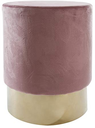 elbmöbel Sitzhocker Hocker Velour Pink Rosa Gold Holzhocker Schemel Polster Fellhocker Sitzpouf