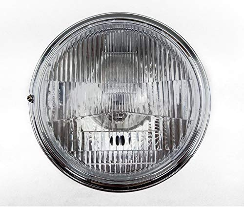 HANSWDEU Motorcycle Silver 8 Headlight Front Head Light For Electroplated Headlamp