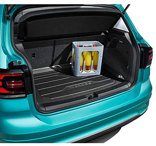 Volkswagen 2GM061161 Gepäckraumschale Kofferraumschale, mit T-Cross Schriftzug, nur für variablen Ladeboden (obere Position), Schwarz