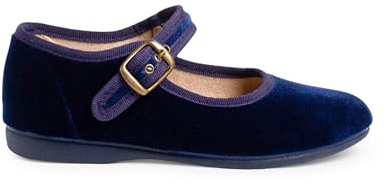 Pisamonas Chaussures Babies Fille en Velours Fermeture À Boucle Taille 27 Couleur Bleu Marine