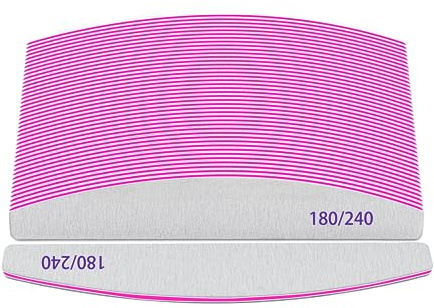 Professional Nail Files, Emery Board Nail File for Natural Nails 100/180/240 Grit Nail Files for Acrylic Nails 12pcs Fine Grit Nail File Manicure Tools Coarse Fingernail Files (180/240 Grit)