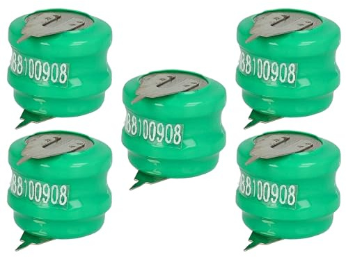 vhbw 5X NiMH Ersatz Knopfzellen-Akku Typ V80H 2-Pins 80mAh 2,4V kompatibel mit Modellbau-Akkus, Solar-Leuchten UVM.