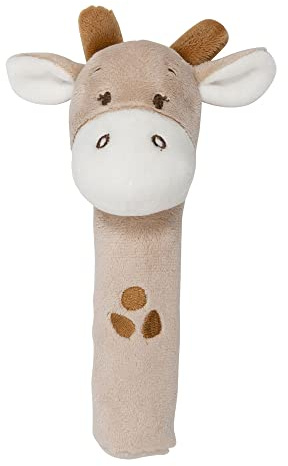 Nattou Greifling Giraffe Luna aus Polyester, Mit Quietsche, Ca. 16 cm, Luna und Axel, Beige / Weiß