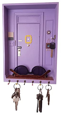 TOIVO Friends Key Holder for Wall，Friends Tv Show Merchandise Gifts，Easy Installation Key Rack for Entryway and Home Decor，Wall Decor Organizes Keys and Purses While Enhancing Your Room’s Look (Wood)