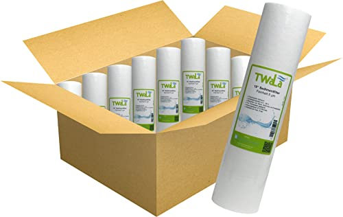 TWaLa 25x Sediment Vorfilter Grobfilter 10 Zoll Wasserfilter 5 µm für Umkehrosmose, Hauswasseranlagen, Brunnenwasser zur Entfernung von Rostbelastung, Trübung und Schwebeteilchen Polypropylen