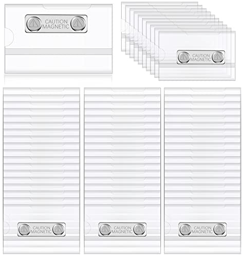 Magnetische Namensschilder Magnete Ausweishalter Magnete Ausweishüllen 3,5 x 2,1 Zoll Kartenhalter Namensschild mit Magnet für Schule Hochschulen Firma Arbeit Business (100 Stücke)