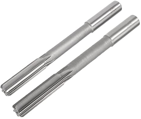 sourcing map 13mm and 14mm Chucking Reamer Set, H7 HSS Lathe Machine Reamer 6 Straight Flutes, Round Shank Milling Cutting Tool, for Metal Non-Ferrous Metal Copper,2pcs