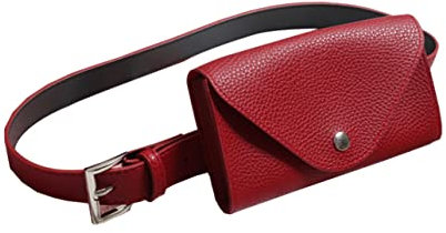 CALLARON Pu Kleiner Gürteltasche Hüfttasche Umschlag Bauchtasche Für Frauen Kleine Taille Handytasche Rot