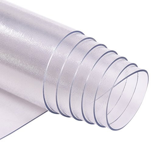 SFAREST PVC Office Chair Mat, 150 x120cm Transparent Rectangular Floor Protector, Large Multi-Purpose Clear Non Slip Desk Chair Mat for Carpet Hard Floor