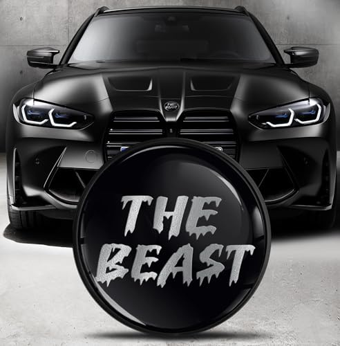 Biomar Labs Motorhaube Kofferraum Plakette Abzeichen 82 mm Kompatibel mit BMW Emblem 51148132375 Schwarz Silber EO 26