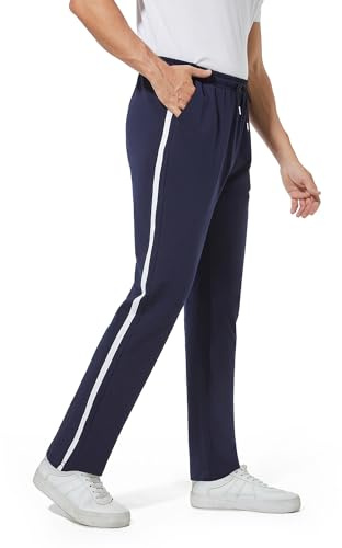 FGFD&OU Pantaloni Sportivi Uomo in Cotone Pantaloni da Jogging Palestra Joggers Pantaloni Slim Fit con Elastico Pantaloni Lunghi da Tuta per Running Fitness (Blu Marino, XL)