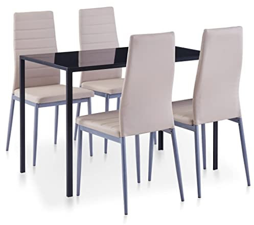 LAPOOH 5-TLG. Matgrupp, matbord med stolar, matbord grupp, matsal grupp, köksbord med stolar, bordsgrupp, cappuccinobrun