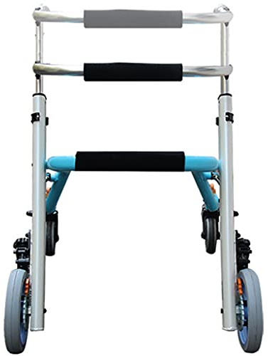 Klappbarer Rollator, Gehhilfe, Rollatoren, Jugend-Gehhilfe mit Rädern, faltbare Gehhilfe aus Aluminiumlegierung, vierrädrige Rehabilitationsgehhilfe, Kinderhilfe (Farbe: Blau, Größe: 78 × 52 × 66