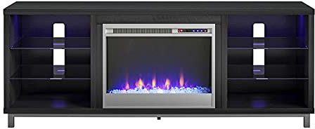 XXAD553TY Chimenea de Pared Soporte de TV de Lujo Moderno for TV con Chimenea, Mueble de TV Incluido, Mesa de TV, Soporte for Muebles de Sala de Estar Chimenea(Black Oak)