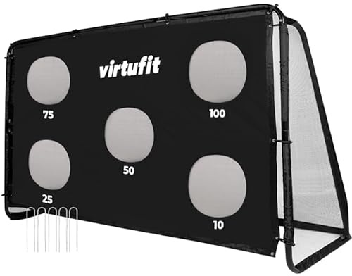 VirtuFit But de football avec mur de but pour enfants – Buts de football - Mur de cible avec 5 zones de tir – 300 x 200 cm – Filet d'entraînement extérieur – Buts de football robustes et résistants