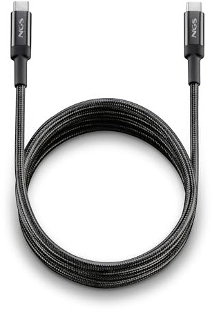 NGS Knot 65W-2 - Cable USB C a USB C de 2m, Carga Rápida 65W, Transferencia de Datos 480 Mbps, Alta Durabilidad para Móviles, Tablets y Portátiles
