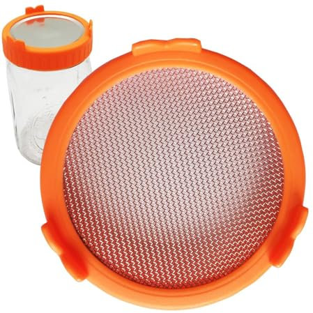 Tapa coladora para tarros de germinación | Tapas de germinación de tarros Mason | Kit de cultivo de microverduras para brotes de frijol | Kit de tarros Mason de boca ancha | Tapas de germinación de