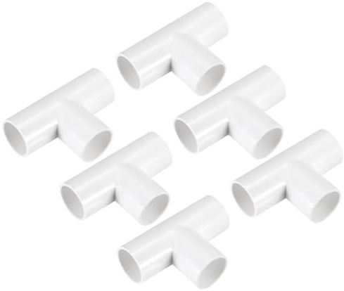 MECCANIXITY PVC Conduit Coupler T-Shaped Fittings 25mm 3 Ways Terminating Coupler Connectors for Home Hose Electrical Conduit Pack of 6