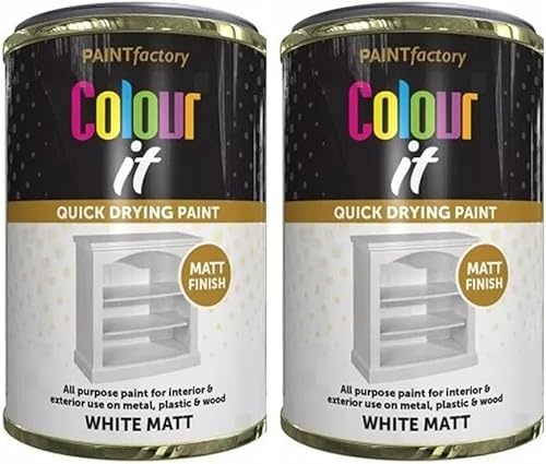 MIXEL White Matt Tin Paint, DIY enthusiasts, Quick-Drying Formula, Easy-to-Apply, Long-Lasting, Perfect for Wood, Metal, Walls, Interior and Exterior Use, 300ml, (2 Pcs)