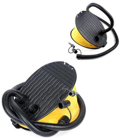 WESIEVYA Balgfußpumpe Fußluftpumpe Aus Robustem Kunststoff Fußbetrieben Camping Luftpumpe Mit 3 Ventiladaptern Für Luftbett Matte Ballon Schlafmatte
