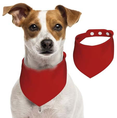 Hundehalstuch für kleine, mittelgroße und große Hunde, Dreieckstuch für Mädchen oder Jungen, Rot