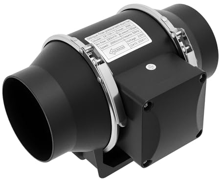 Ventilatore a tubo da 35 W, 220 m³/h, 2600 rpm, 150 Pa, ventola di scarico in linea, 220 V, per cantina, garage, cucina, bagno, tende di crescita, idroponiche, ventilazione