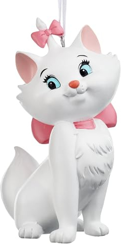 Hallmark Marie with Pink Bows Keepsake Ornament, Disney Aristocats, White | Resin, Compact Size H8.9cm X W2.5cm X D5.7cm, Pink Accents, Hanging Loop, Collectible