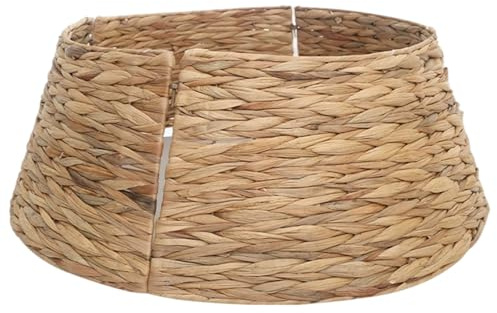CAKEEYUM Collier d'arbre de noël en Jacinthe d'eau, Couverture de Support 'Arbre noël tissée pour décorations fête à Domicile, Couleur Naturelle