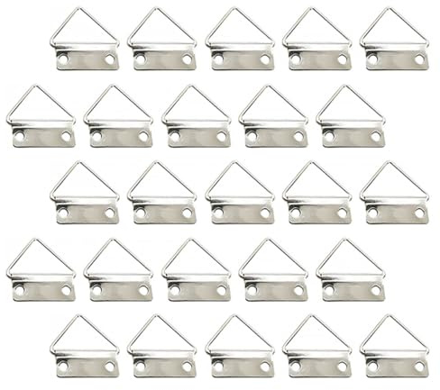 Alipis Crochets Suspendre Triangulaires en Métal Argenté 100 Pcs pour Cadre Photo, Cadre Miroir et Tableaux à L’huile, Supports Muraux Résistants à L’eau Trous Suspendre, Usage Décoratif