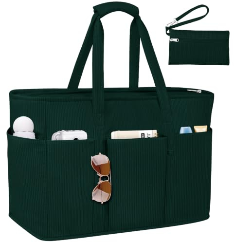 Cord Handtasche Damen Groß Strandtasche XXL Familie Shopper Tasche Tote Bag | Große Saunatasche Damen mit Reißverschluss, Wasserdicht Vielseitige Tote Bag Badetasche für Pendeln Einkaufen Reisen