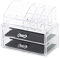Compactor Organizador de cosméticos y joyería con 2 cajones. y varios compartimentos, Fabricado en poliestireno, Tamaño 18.8 x 11.7 x 15.8 cm, Transparente, RAN5048
