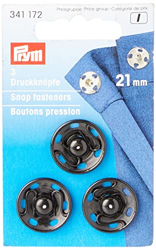Prym 341172 Annäh-Druckknöpfe MS 21 mm schwarz