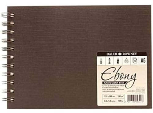 Daler Rowney - Cuaderno de dibujo (tamaño A5, apaisado, con espiral, pasta trasera rígida)