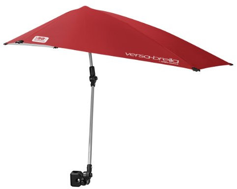 Versa-Brella Umbrella, Multi-purpose Sun Umbrella for Garden, Easy Folding Setup, Firebrick Red, 40 x 42/102cm x 107cm