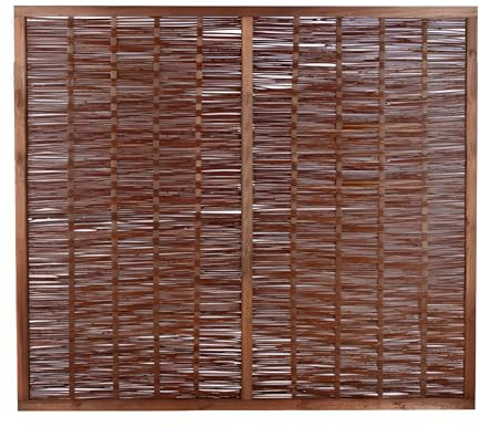 Papillon Premium Framed Woven Willow Wicker Wattle Natural Hurdle Fence Privacy Panels Garden Screening Wooden Fencing (1.37m (4ft 6in))